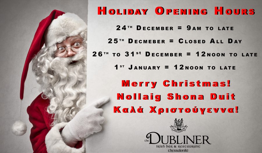 Holiday Opening Hours